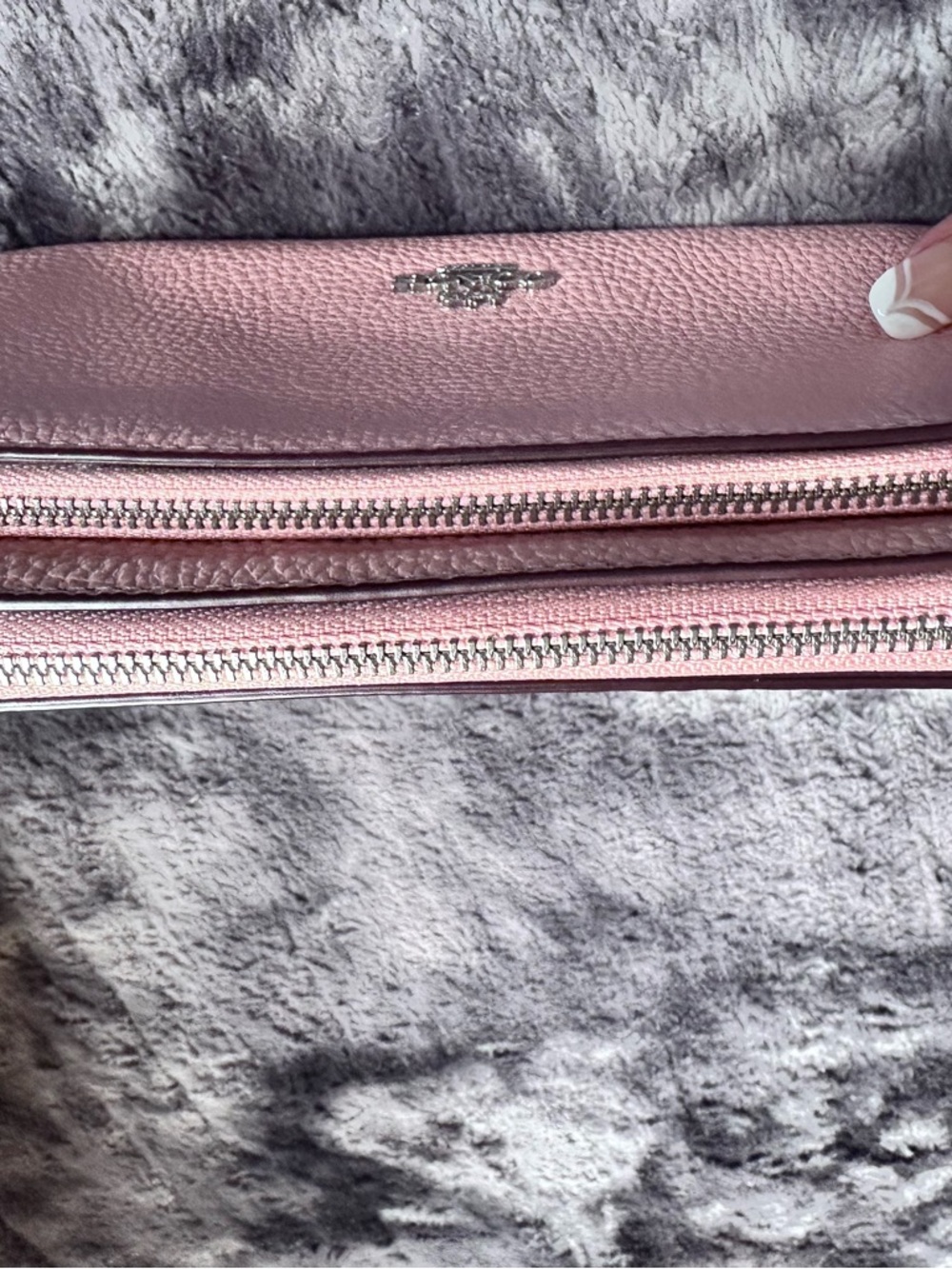 Coach Pebbled Leather Wristlet in Blush - Picture 6 of 8